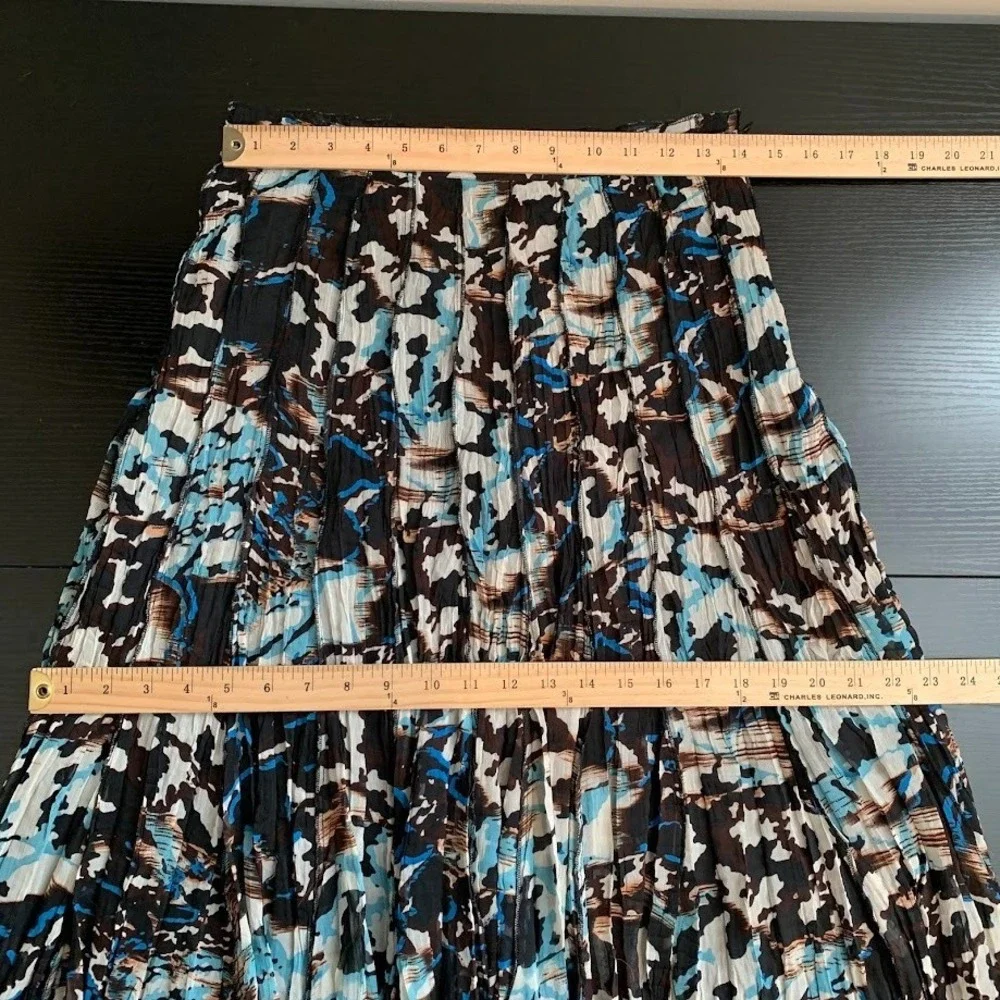 Vintage Y2K‎ Alberto Makali Multicolor Lined Pleated Midi Skirt Boho Womens 4